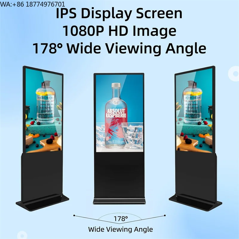 

55-дюймовый интерактивный рекламный киоск с сенсорным экраном, Wi-Fi и напольным LCD-дисплеем