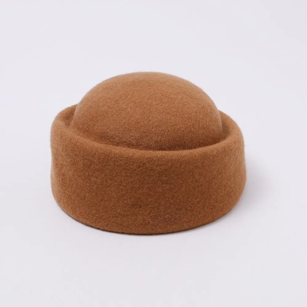 Durable Warm Insulation Dome Pillbox Hat Secure Fit Wool French Hepburn Hat Soft Texture Women Winter Hat Mal Events