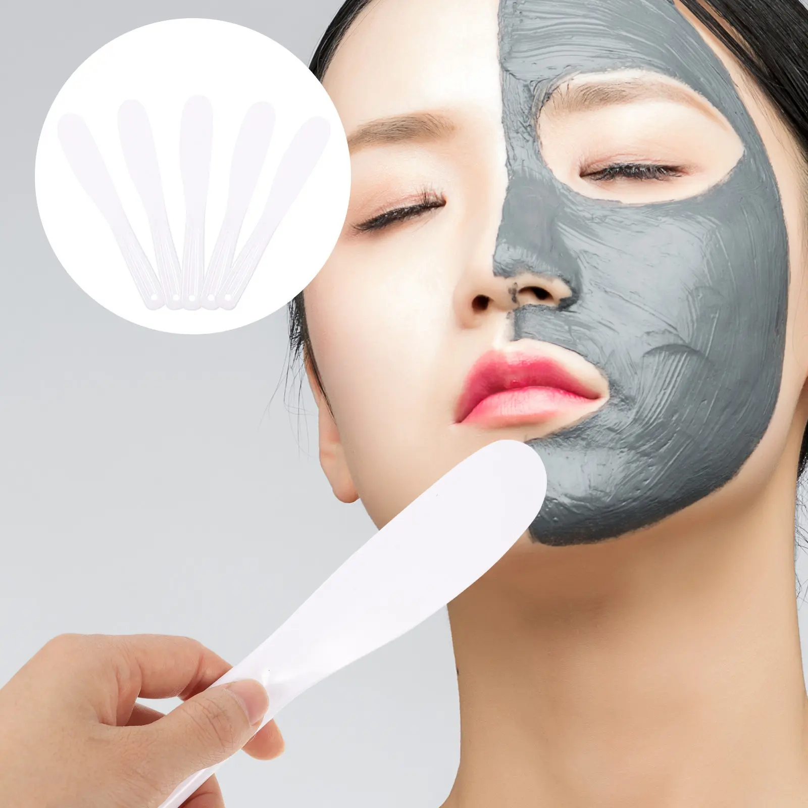 5Pcs Silicone Makeup Spoons for Creams Lotions Masks Mud Films Toning Liquids Facial Skincare Tools Beauty Scoops
