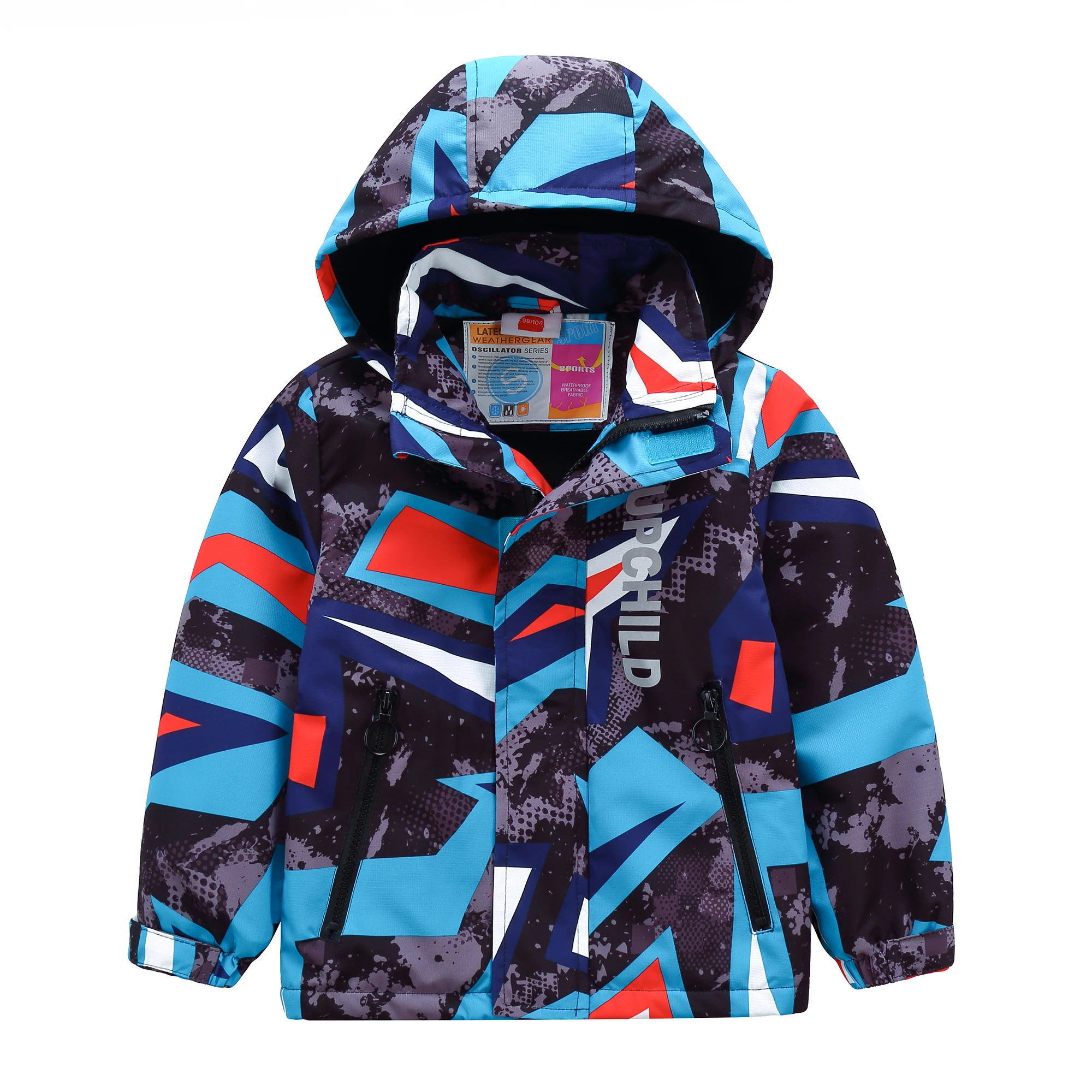 Color Block Hooded Reflective Jacket, Casual Waterproof Windproof Jacket, Warm Hooded Ski Coat With Detachable Hat, Boy\'s Outdoo