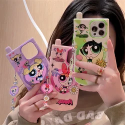 Cartoon Anime The Powerpuff Girls Lens Protection Case For Apple IPhone 16 15 14 13 12 11 Pro Max Cute Big Brother Phone Cover