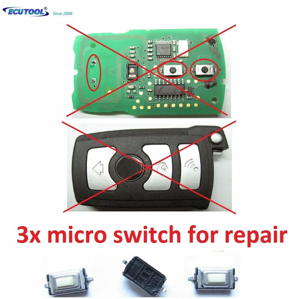 

ECUTOOL для BMW CAS1 умный дистанционный SMD Микропереключатель ремонт E65 E66 E67 E68 730 740 750 725 730, Тактильный кнопочный ключ