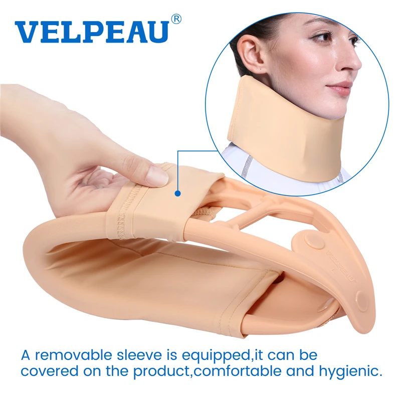 VELPEAU-Soporte de cuello de silicona para la presión de la columna vertebral, cuello Cervical rígido y alivio del dolor, transpirable e impermeable