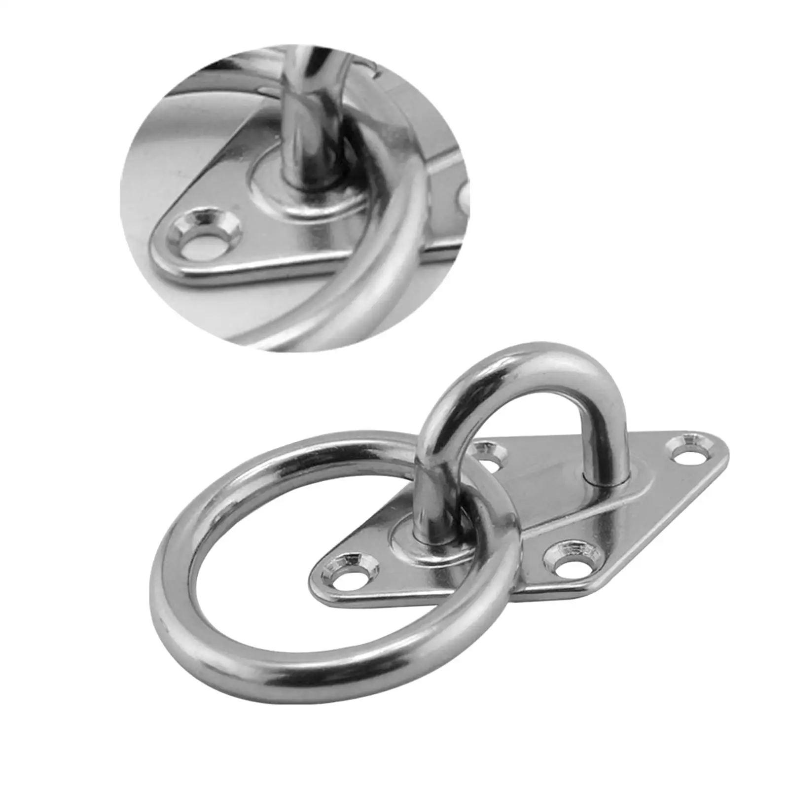 

Крепежная пластина из нержавеющей стали с кольцевым крюком, 4 отверстия, потолочный крюк для гамака, настенное крепление, для морских судов, для использования на улице и в помещении