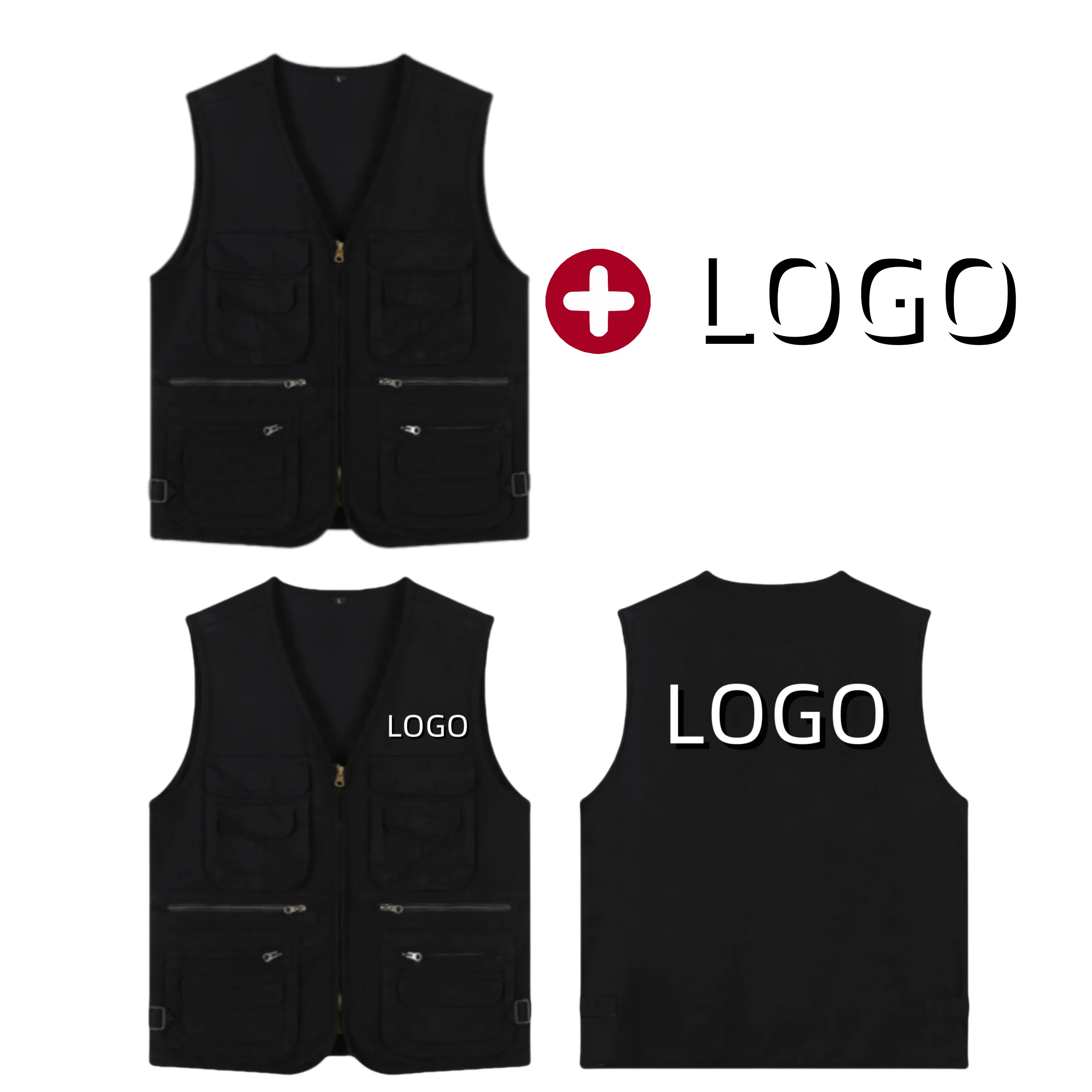 2025 جديد الصيد الذكور الصيف عادية كبيرة الحجم القطن سترة دون أكمام مع العديد من 16 جيوب الرجال متعددة جيب صورة صدرية