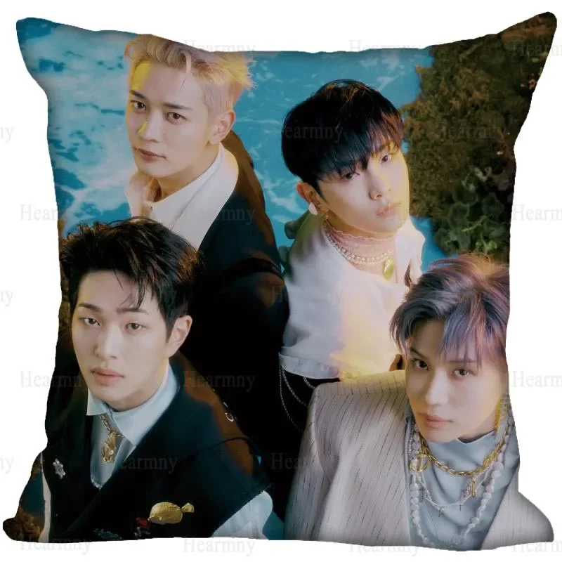 KPOP SHINee Pillow Cover Bedroom Home Office Decorative Pillowcase Square Zipper Pillow Cases Satin Fabric 0512