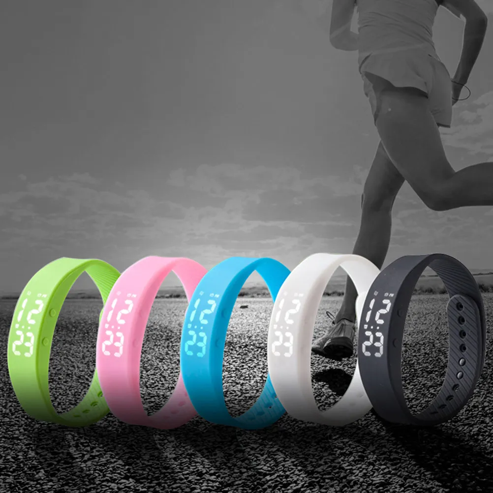 

Professional Fitness Smart Watch with Accurate Step Distance Calorie Water Resistant LED Silicone Sports Wristband Blue