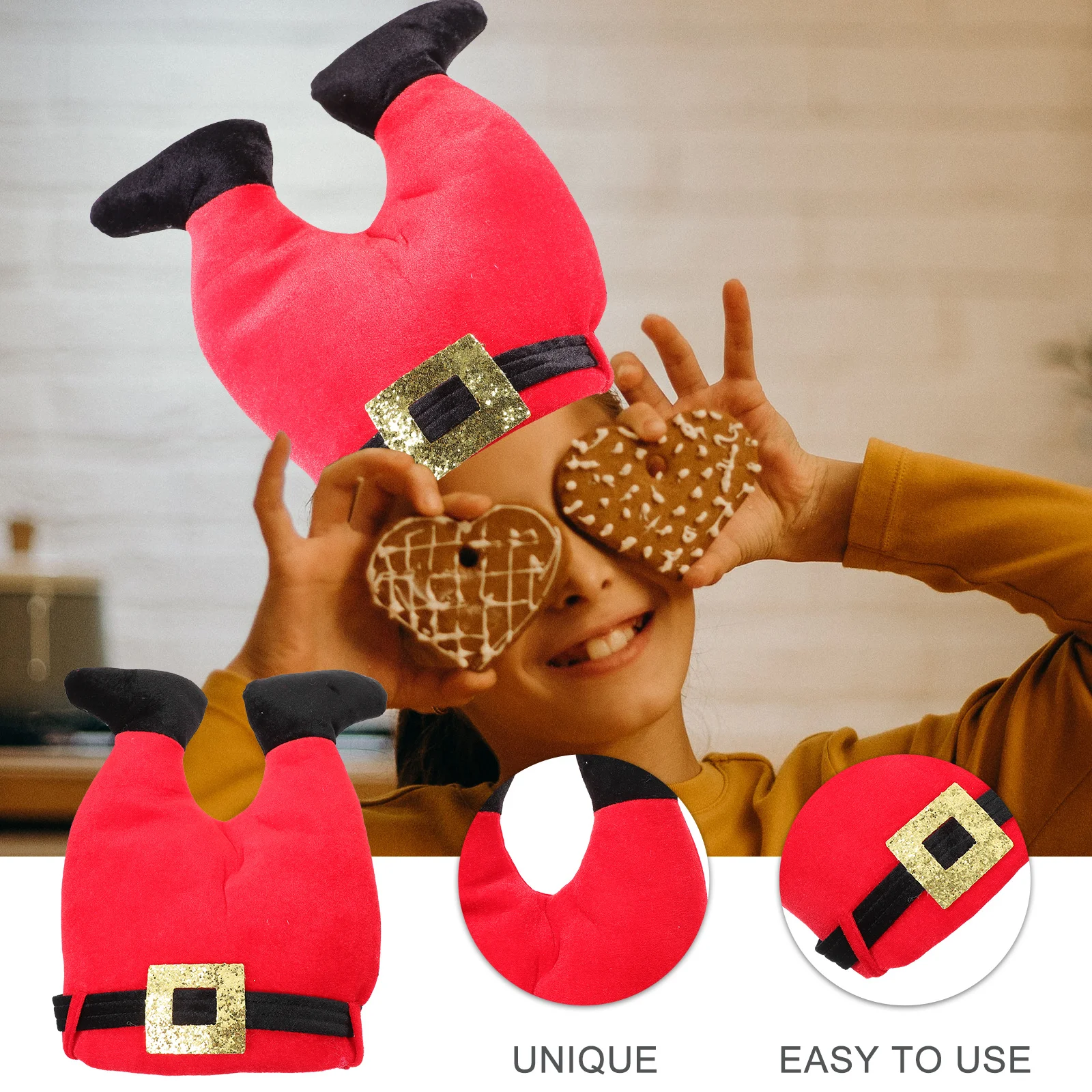 

1pc Christmas Santa Hat Red Santa Pants Hat For Adults Warm Lining Party Costume Prop Carnival Photography Accessory Xmas