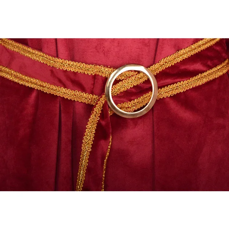 Cosplay Anime Rapunzel Madre Gothel Vestido Borgoña Palacio Vintage Falda Larga Cinturón Disfraz Halloween Carnaval Kit Adk;3,c'5.b;8'