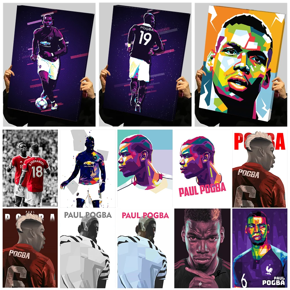 Пол Погба футбольные принты плакат на заказ холст картина настенное искусство украшения для гостиной домашний декор украшения эстетическая фреска Пол Погба футбольные принты плакат на заказ холст картина настенное искусство украшения для гостиной домашний декор украшения эстетическая фреска