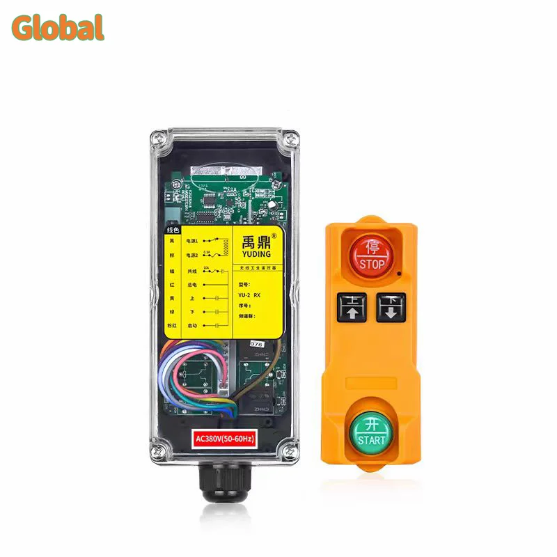 

YU-2 2 buttons singIe speed industrial Wireless Radio Crane Remote Control switches Hoist track crane Lift controller