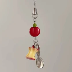 Colorful Phone Lanyard Wrist Strap Fruit Phone Chain DIY Handmade Keychain Backpack Phone Camera Jewelry Accessory