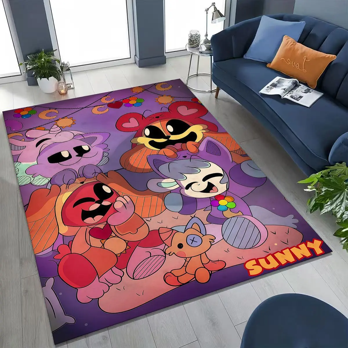 Cartoon S-Smiling C-Critters Craftycorn Catnap Rug for Bedroom Living Room Sofa Home Doormat Decor,Large Kid Non-slip Floor Mat
