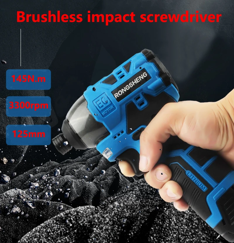 New 16V Brushless Impact Screwdriver Lithium Electric Drill Strike Wrench Rechargeable Screwdriver Multi-function Electric Tool