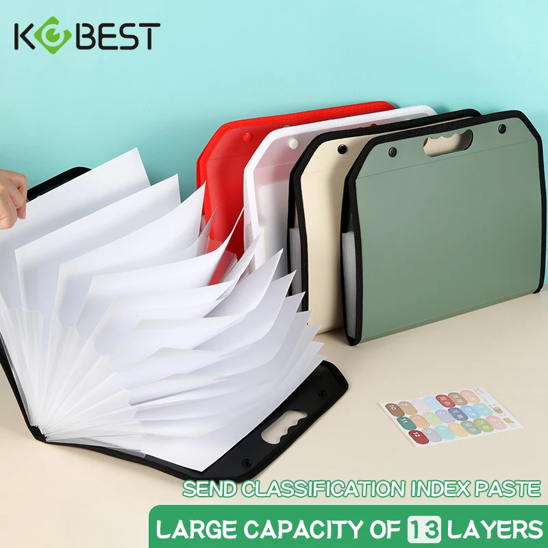 13 Grids A4 File Folder Buckle handBag Large Capacity School Office Data Storage Organizer Pouch