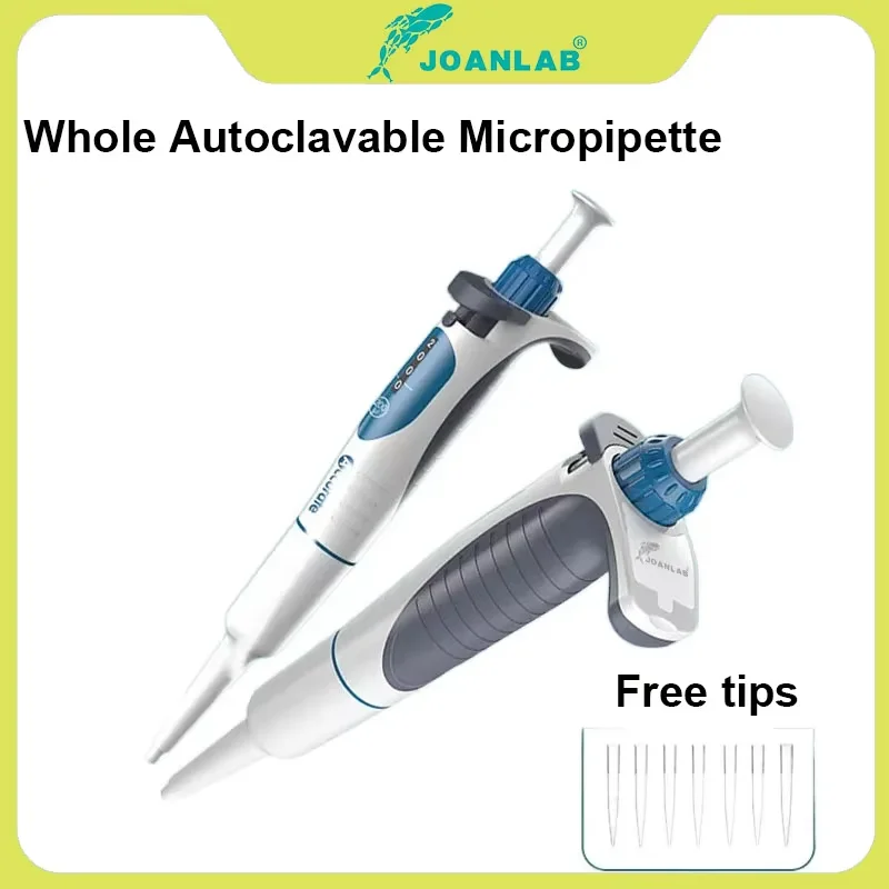 JOANLAB Laboratory Pipette Autoclavable Digital Adjustable Micropipette Lab Pipettor With Pipette Tips