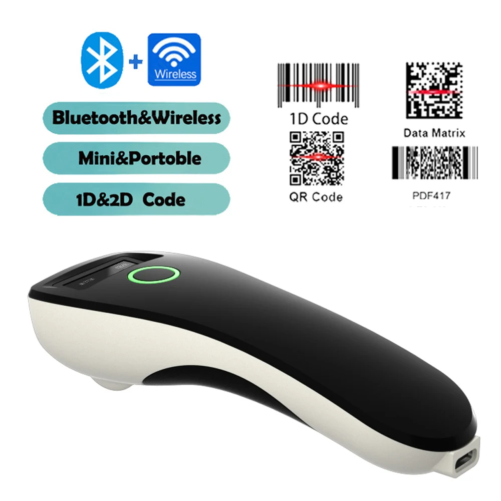 

Мини Bluetooth сканер штрих-кода Packot беспроводной считыватель Qr-кодов портативный 1D 2D барный сканер портативный для курьерского логистического магазина