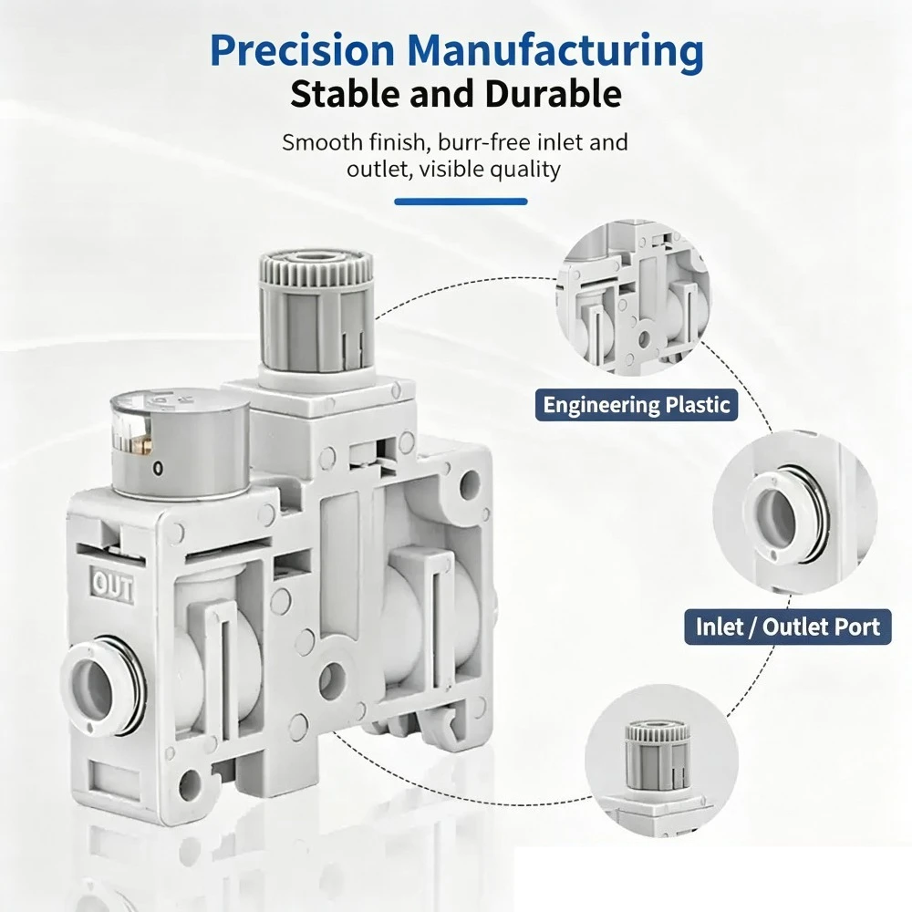 Precision Pressure Regulator ARM5SA-06-A/ ARM5SA-08-A1820 Miniature Integrated Pressure Reducing Valve with Vibratory Feeder for