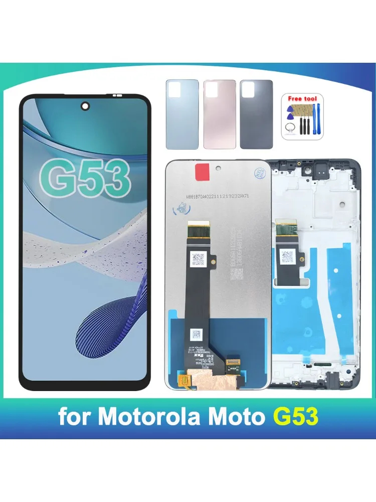 Wyświetlacz LCD 6.5 cala z ekranem dotykowym i digitizerem do Motorola Moto G53 XT2335, z ramką, zamiennik. — zdjęcie produktu 7