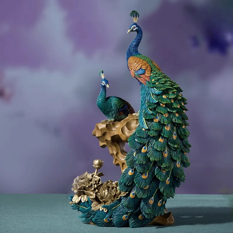 

Peacock Copper Ornament for Home Decor Blooming Prosperity Handcrafted Gift for Housewarming