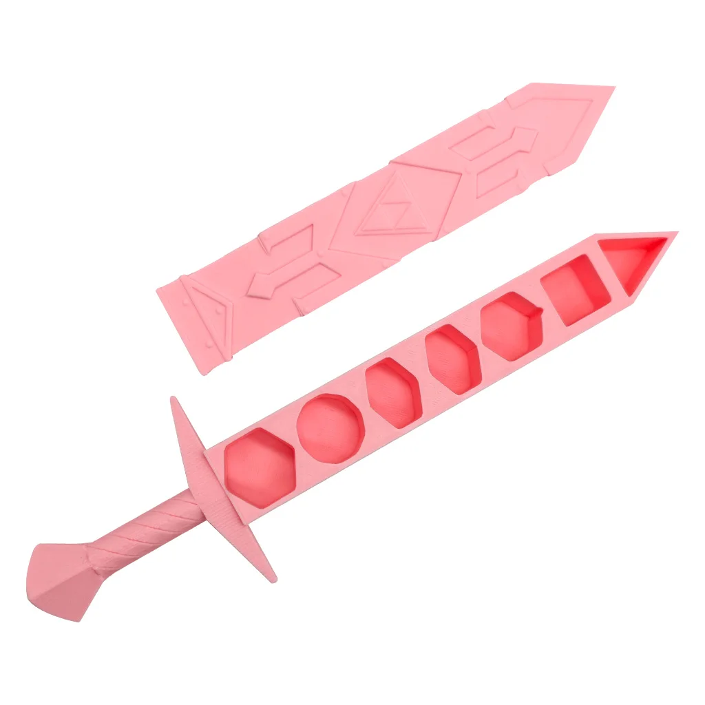 7 قطعة/المجموعة DND النرد مع صندوق تخزين على شكل سيف وردي RPG TRPG ألعاب مضلع مجموعة نرد لعب الأدوار ألعاب الطاولة اكسسوارات #5