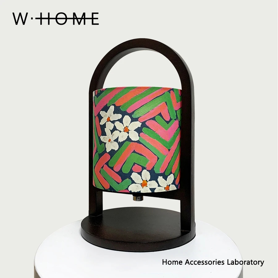 Portable Light  Wireless Charging Fabric Desk Lamp Imported Liberty Fabric Vintage Atmosphere Lamp Gift