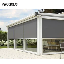 Windproof Window Curtain Electric Control System Outdoor Smart Zip Screen Shades Motorized Patio Roller Blinds