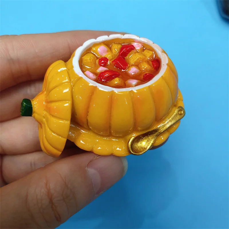 3D simulation food refrigerator with Zhajiangmian, soybean milk, deep-fried dough sticks and Cong you bing