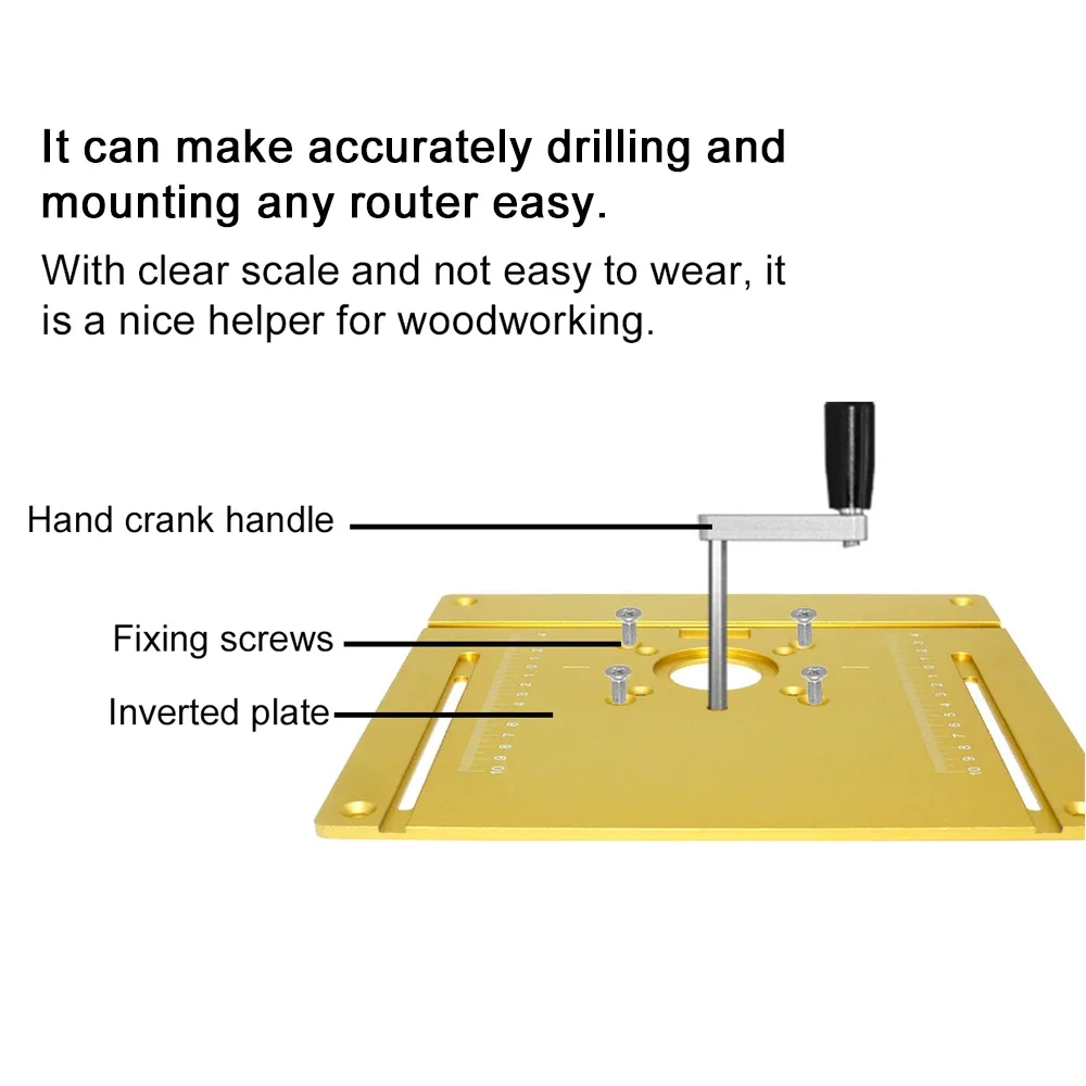 Router Table Insert Plate Aluminum Alloy Wood Milling Flip Board Trimming Machine Engraving Auxiliary Tool Woodworking Benches