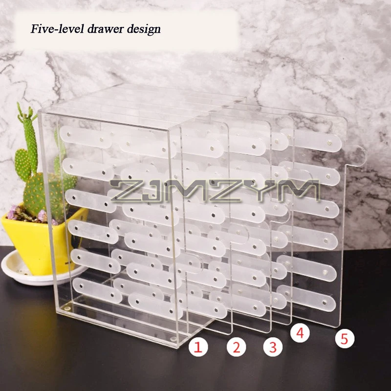 Magnetic Nail Display Board Holder Five-level Drawer Stick-free Nail Art Display Rack with 60 Magnetic Strips