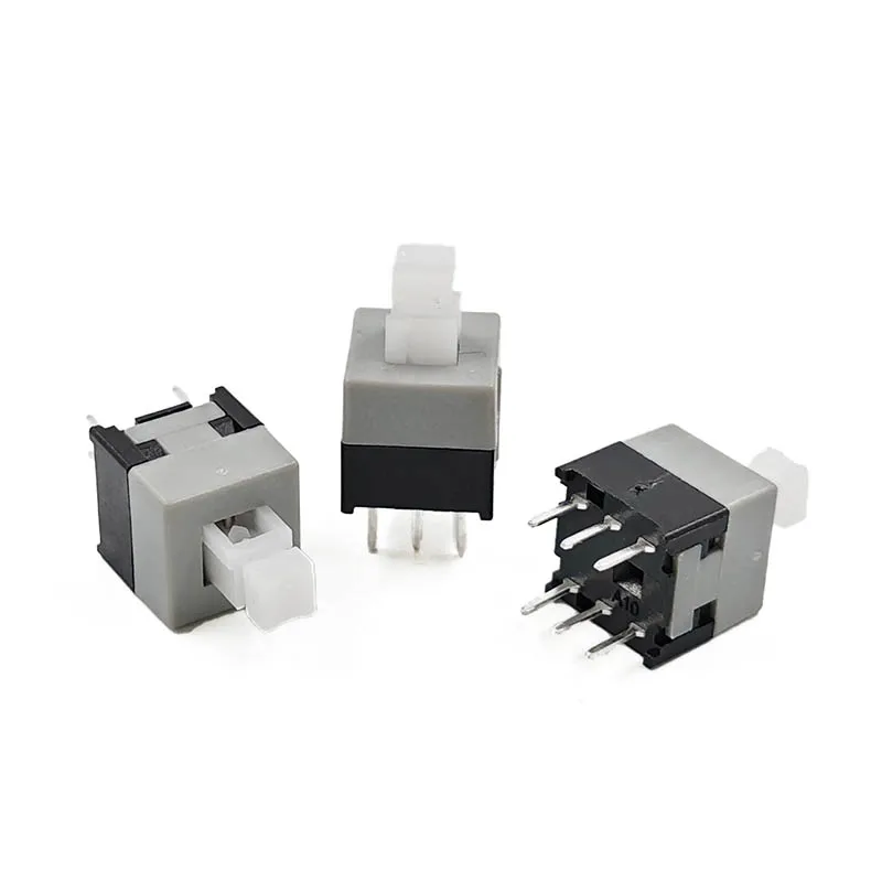 8.5*8.5MM Self-Locking Switch Square Head 3.3X3.3 Double-Row 6 Feet 3X3 Interlocking Console Button Switches
