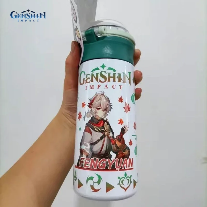 Genshin Impact Kawaii Thermos Bottle Cute Hot Water Bottle Stainless Cartoon Steel Cup Portable Leakproof Thermos Cup Kids Gifts