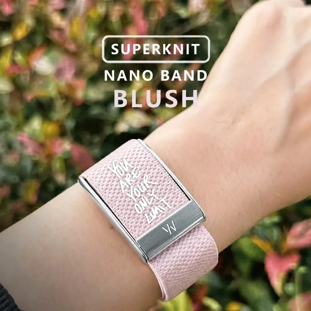 For WHOOP 5.0 MG Replacement Strap Nylon Elastic Band Mist Pink Letter Print Sport Wristband Fitness Tracker Accessories