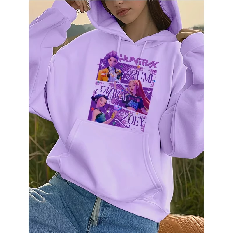 

Kpop Demon Hunters Tiger Pocket Hoodies Manga Harajuku Hooded Women's Men's Autumn Winter Sweatshirts Girls Pullovers Clothes