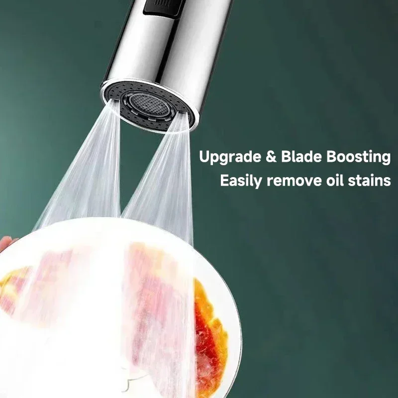 

360° Rotary Kitchen Faucet 1PC Metal Alloy Water Saving Faucet 3 Triple Mode Faucet Extender Home Extension Shower Head Filter