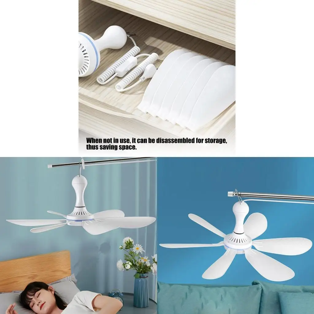 E1PF USB Powered Clip On Fan with Remote Adjustable Speed For Construction Site Tents Bunk Bed