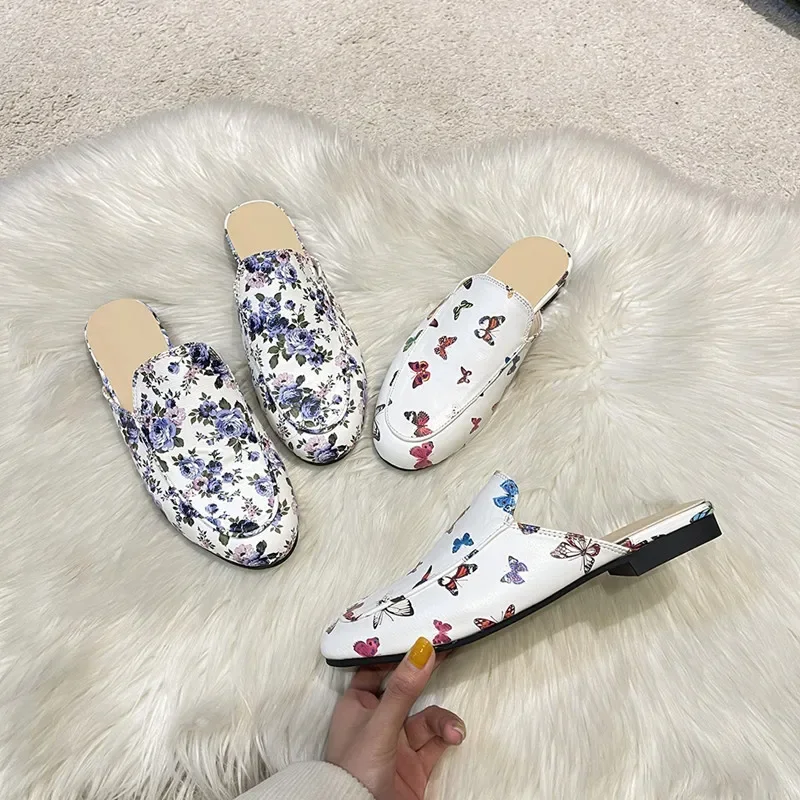Baotou Half Slippers Women Summer Wear Muller Shoes 2025 New Flat Sandals