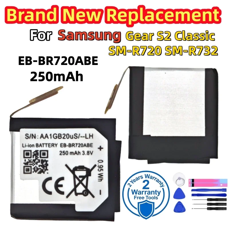 High Quality EB-BR720ABE Battery For Samsung Gear S2 Classic SM-R720 SM-R732 Smart Watch Replacement Battery Fast Shipping+Tools