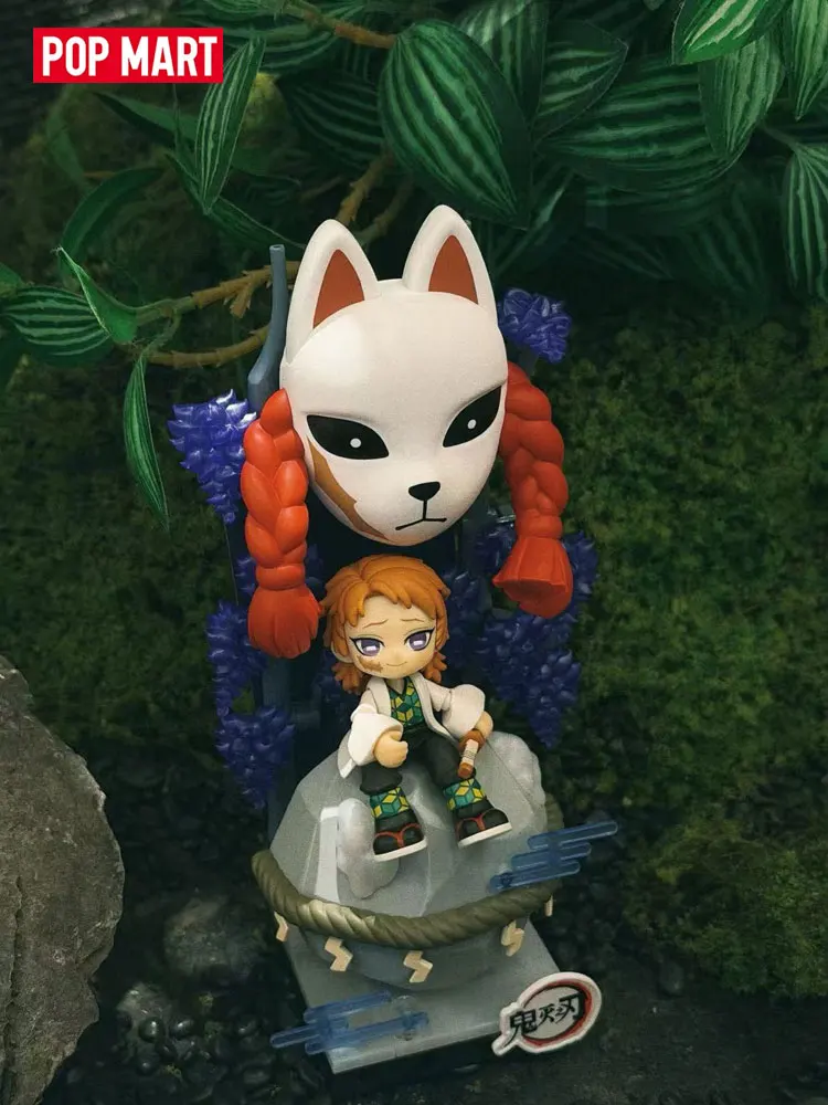 POPMART DEMON SLAYER Série Unwavering Resolve Arc Figurines en blocs Boîte mystère authentique Jouets originaux Cadeau pour filles