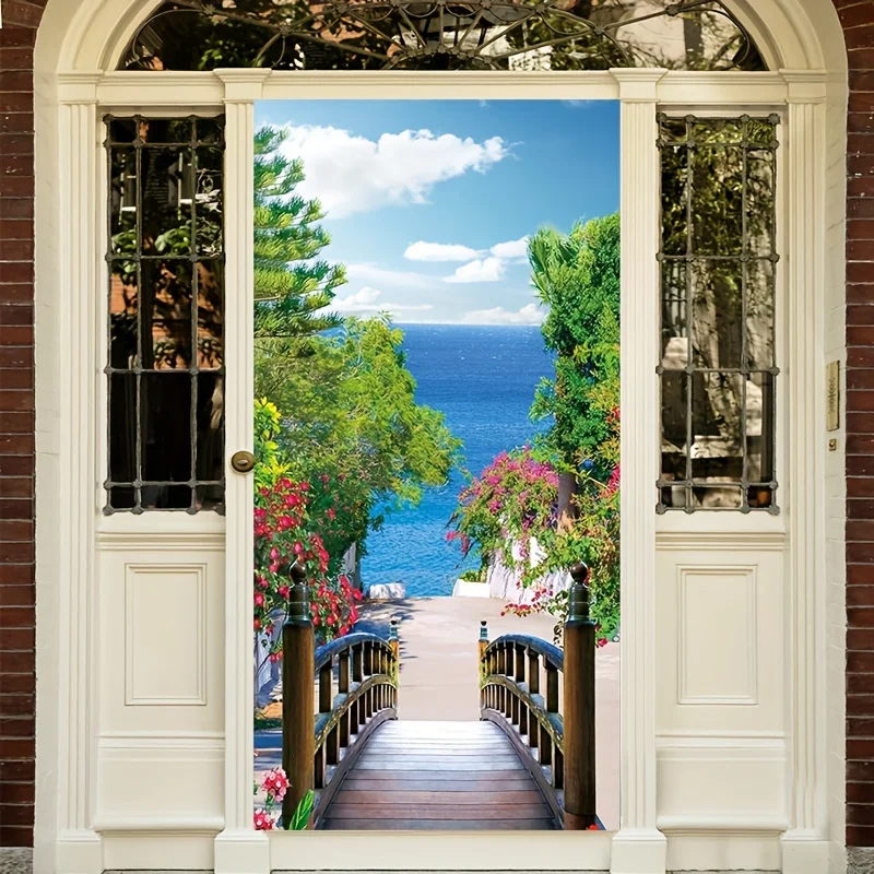 Landscape door decoration, landscape decorative background, interior door cover Banner Interior decorative door cover