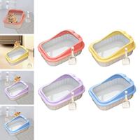 Cat Litter Tray with High Side Semi Closed Cat Toilet Kitten Potty Toilet