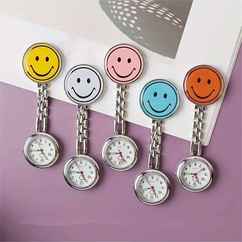 Smiling Face Cartoon Nurse Watch Classic Smiling Face Fashion Trend Pocket Watch Cute Wall Watch luxury pocket watches  reloj