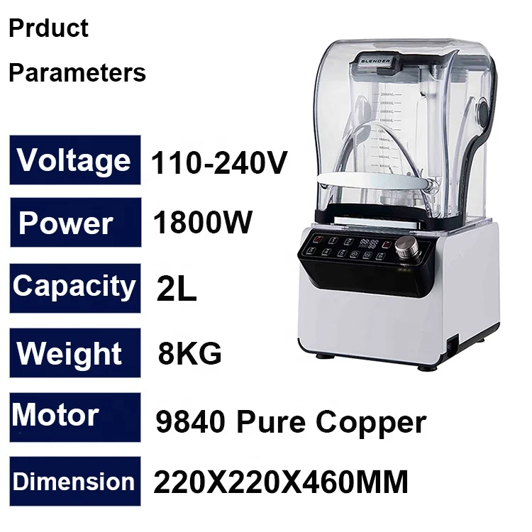 Manual Heavy Duty Juicer 1800W Food Processor Blender Ice Crush Mixer