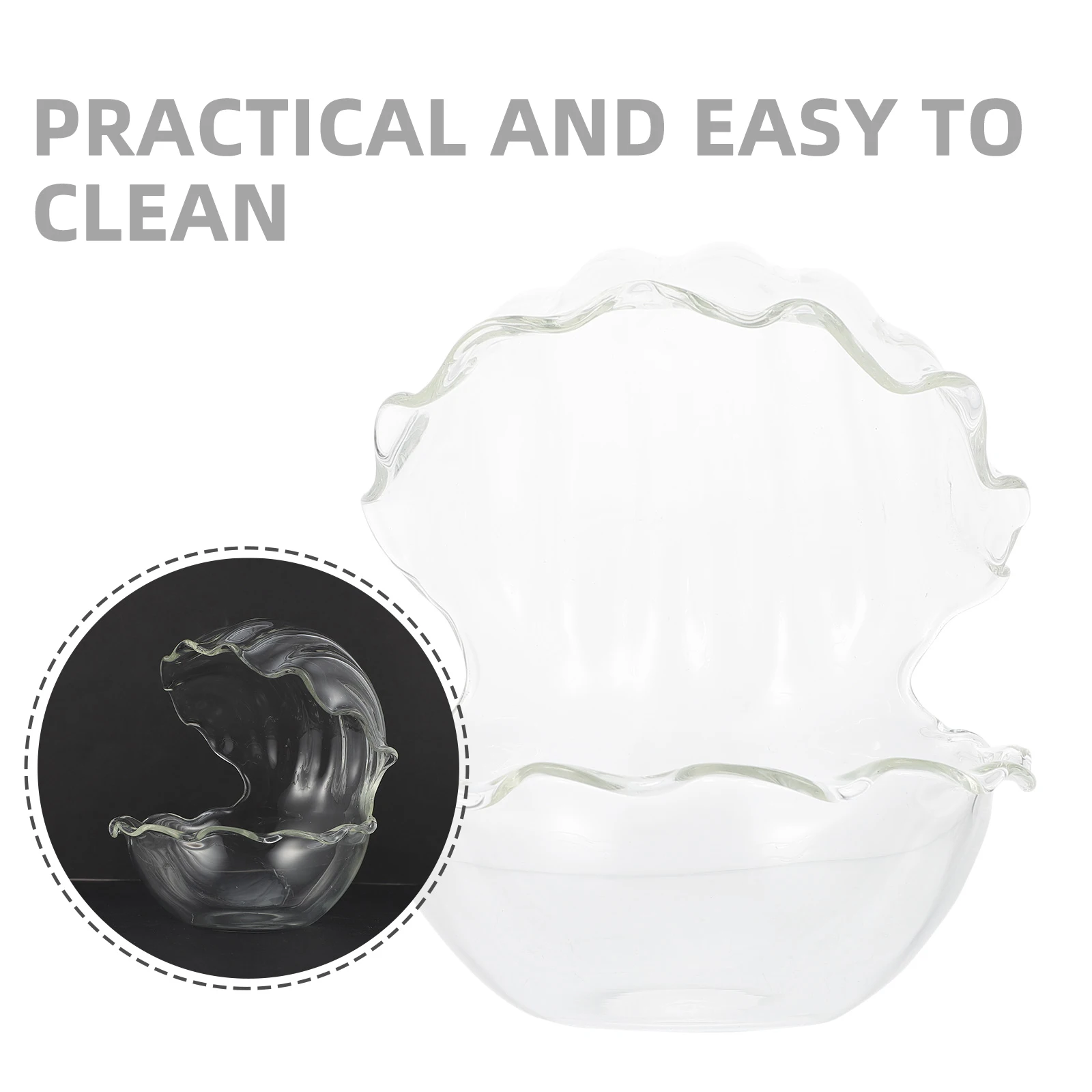 

1Pcs Shell Bowl Fruit Salad Dessert Food Storage Serving Household Tableware Glass Bowl Kitchen Tableware