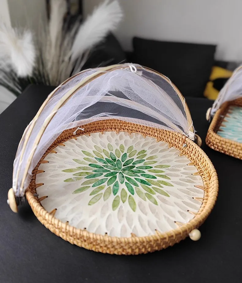 

Foldable Kitchen Food Cover - Multi-Purpose Mesh Food Dome with Shell-Shaped Tray (Mosquito & Fly Proof)