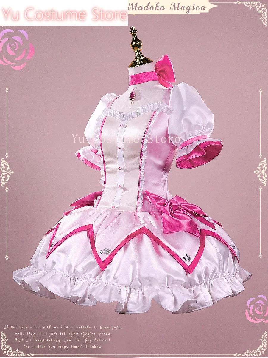 YuCostumeAnime! Puella Magi Madoka Magica Kaname Madoka Lovely Lolita Dress Uniform Cosplay Costume Halloween Party Outfit Women