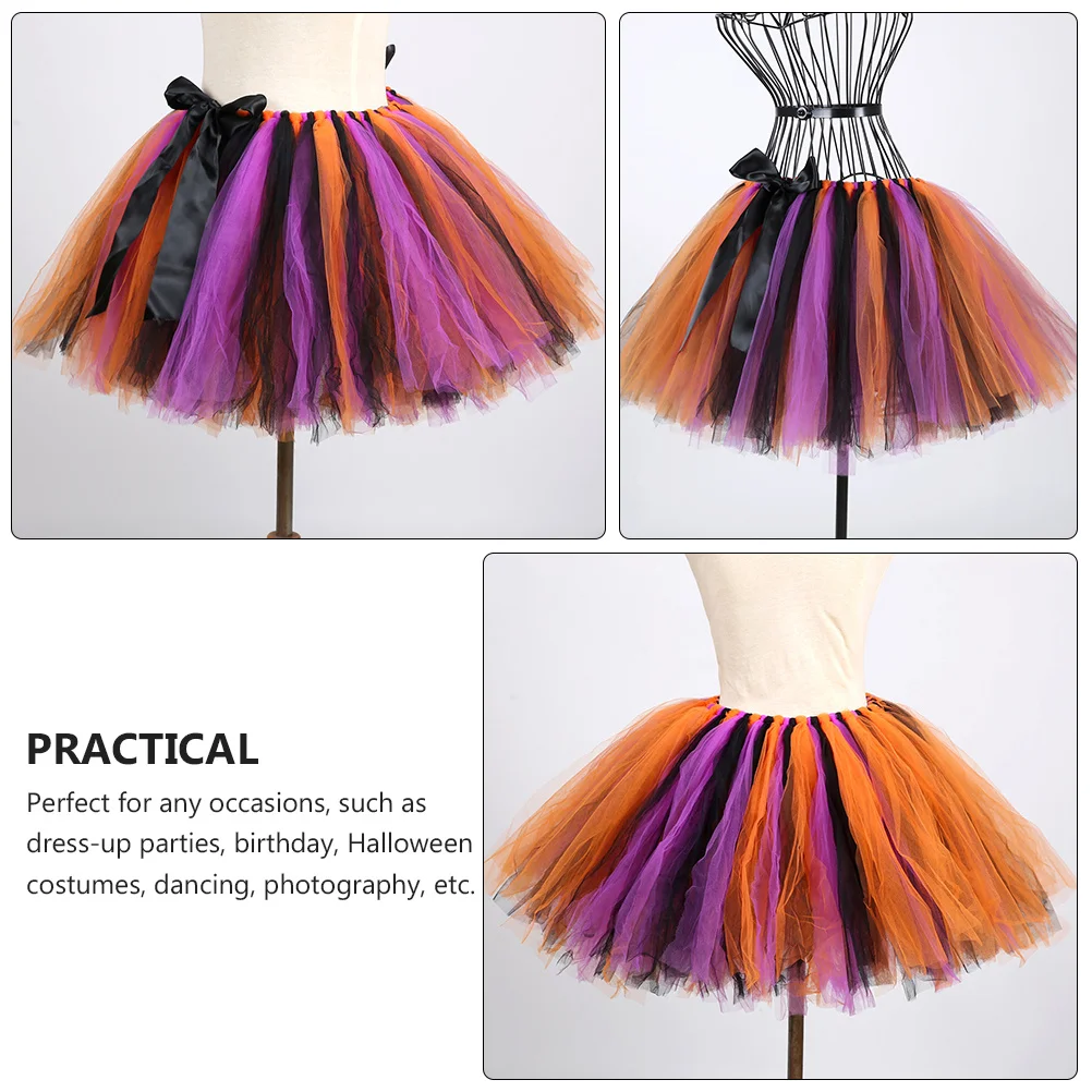 ชุดแม่มดฮาโลวีน 1 ชุด ประกอบด้วยหมวกและกระโปรง ดีไซน์สีสันสดใส สำหรับเด็ก แต่งตัวในงานวันเกิด งานแสดง ถ่ายภาพ