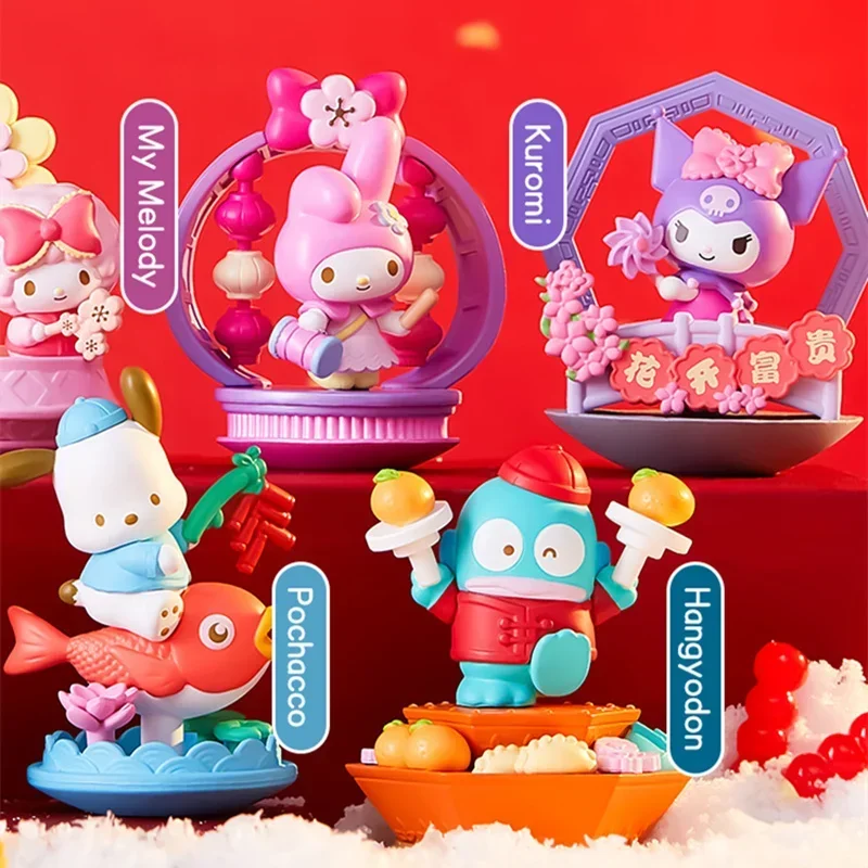 

New Year Float Series Blind Box Cinnamoroll Melody Children Fun Toys Hobbies Action Figures Holiday Collection For Kids Gift