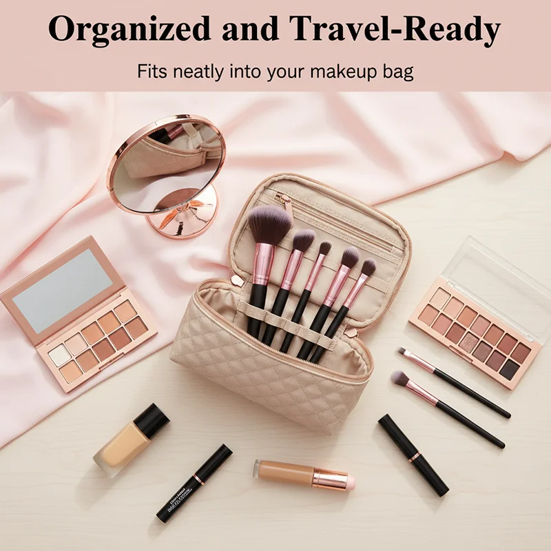 プロフェッショナル 16 個入りメイクブラシセット - アイシャドウ、ファンデーション用の柔らかくふわふわした毛、プレミアムレザーケース、高級感のあるテクスチャのコスメ