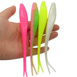Fishing Lure Super Soft Fork Tail Bait Stretchable TPR Artificial Lures 17cm 15.5g Worm 3 Pieces Pack
